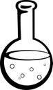 round flask with chemical vector illustration