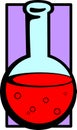 round flask with chemical vector illustration