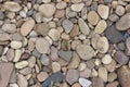 Round flat pebbles top view background