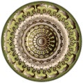 Round floral 3d mandala. Vintage pattern. Ornamental vector background. Baroque style flowers, leaves, shapes, circles. Surface