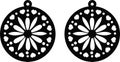 Round flower Earrings template svg vector cutfile for cricut and silhouette