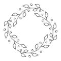 Round flower Frame hand drawn sketch doodles. Vector illustration