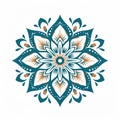 Indian Flower Design In Turquoise, Orange, And White Royalty Free Stock Photo