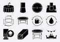 round folding table glyph icon set