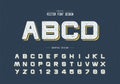 Texture Round font and alphabet vector, Design typeface letter and number, Graphic text on background Royalty Free Stock Photo