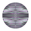 Round form with gray ornamental symmetric texture from wavy lines.