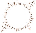 Round frame with ants.