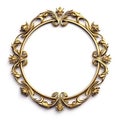 Round frame in art nouveau style with ornament. Retro frame with fairytale and magic decoration. Generated AI. Royalty Free Stock Photo