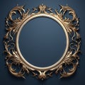 Round frame in art nouveau style with ornament. Retro frame with fairytale and magic decoration. Generated AI. Royalty Free Stock Photo