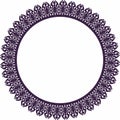 Round frame. Circle Ornamental decorative frame with openwork floral element