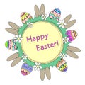 Round frame of Easter eggs Royalty Free Stock Photo
