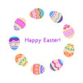 Round frame of Easter eggs Royalty Free Stock Photo