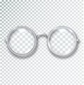 Round frame Glasses Icon Transparent Sunglasses accessory. Optics lens vintage trendy Glasses. Vector