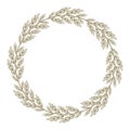 Round frame with golden and white branches