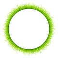 Round Frame Green Meadow Different Heights White Background Royalty Free Stock Photo