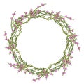 Round frame with heather