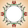 Round frame with Hungarian potter motives Royalty Free Stock Photo