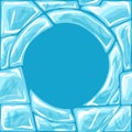 Round frame on Ice seamless pattern Royalty Free Stock Photo