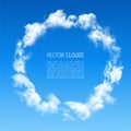 Round frame made of clouds Royalty Free Stock Photo