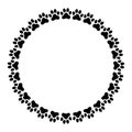 Round frame made of paw prints Royalty Free Stock Photo