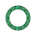 Round frame made of realistic green emeralds with complex cuts Royalty Free Stock Photo