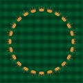 Round frame made from royal golden crowns - cdr format