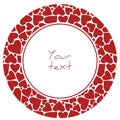 Round frame with red hearts. Royalty Free Stock Photo