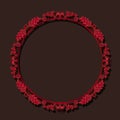 Round frame ruby color with shadow