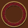 Round frame ruby color with shadow