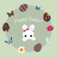 Round frame with a set of baby stickers for Easter. template Royalty Free Stock Photo