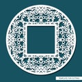 Round frame with a square hole. Royalty Free Stock Photo