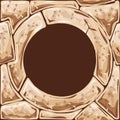 Round frame on stone seamless pattern Royalty Free Stock Photo