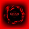 Round frame for text. Black and red abstract wave background. Royalty Free Stock Photo