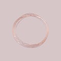 Round frame. Vector illustration with imitation of rose gold. Hand drawing for the design