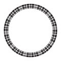Round frame vector vintage pattern design template. Circle border designs plaid fabric texture. Royalty Free Stock Photo