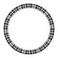 Round frame vector vintage pattern design template. Circle border designs plaid fabric texture. Royalty Free Stock Photo