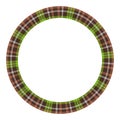 Round frame vector vintage pattern design template. Circle border designs plaid fabric texture. Royalty Free Stock Photo