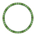 Round frame vector vintage pattern design template. Circle border designs plaid fabric texture. Royalty Free Stock Photo