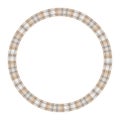 Round frame vector vintage pattern design template. Circle border designs plaid fabric texture. Royalty Free Stock Photo