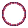 Round frame vector vintage pattern design template. Circle border designs plaid fabric texture. Scottish tartan background for Royalty Free Stock Photo