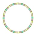 Round frame vector vintage pattern design template. Circle border designs plaid fabric texture. Scottish tartan background for Royalty Free Stock Photo