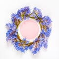 Round frame, wreath made with snowdrop flowers Royalty Free Stock Photo