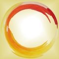 Round frame yellow red orange sun