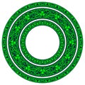 Round frames, shamrock