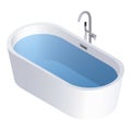 Round full water bathtub icon, isometric style Royalty Free Stock Photo