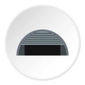 Round garage icon, flat style