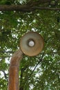 Round garden lamp with white bulb