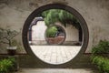 Round gate at the Lin Family Mansion & Garden in Taipei Royalty Free Stock Photo