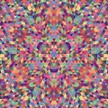 Round geometric triangle kaleidoscope mandala background - symmetric vector pattern design from multicolored triangles