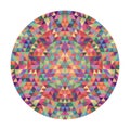 Round geometric triangle mandala design - symmetric vector pattern graphic art from triangles